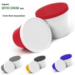 Promosyon Mini Saksılı ve Tohumlu Bitki Dikim Seti (KAPAKLI)