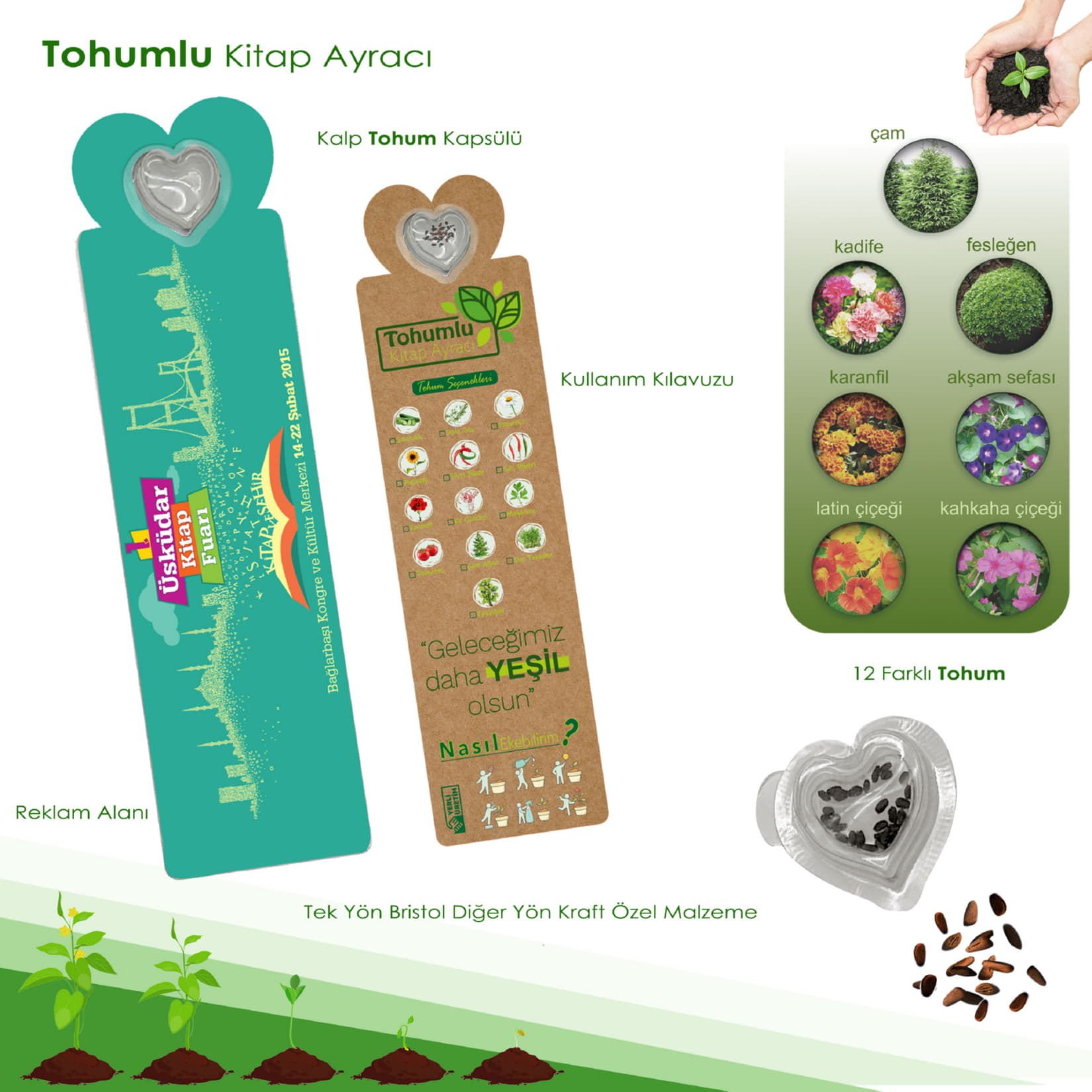 Tohumlu Kitap Ayracı Kalp - 4