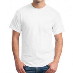 Beyaz Renk Yuvarlak Yaka Unisex T-Shirt