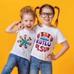 Çocukların Favorisi Beyaz T-Shirt