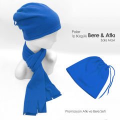Promosyon İp Büzgülü Turuncu Renk Bere (Boyunluk) ve Atkı Takımı