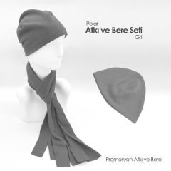 Lacivert Polar Atkı ve Bere Seti