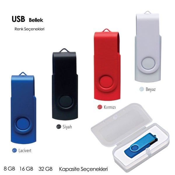 Metal Çevirmeli USB Bellek