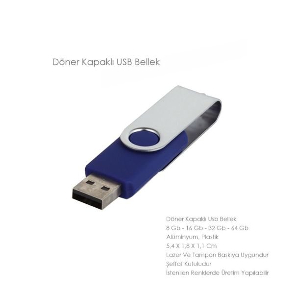 Promosyon Döner Kapaklı USB Bellek