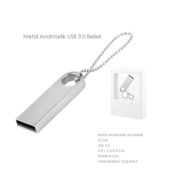 16 GB Metal USB 3.0 Bellek (Anahtarlık)
