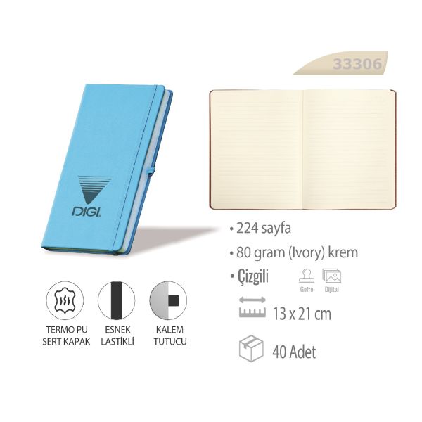 Sert Kapak 13x21 Defter